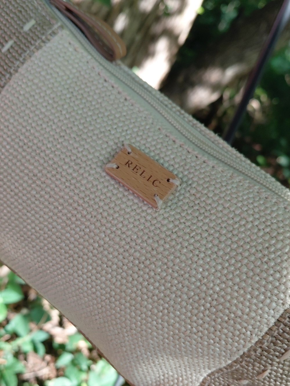 Relic Cream Woven Crossbody Shoulder Bag